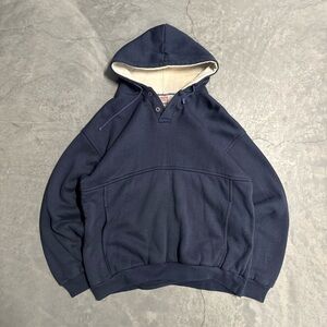 Athletic Works Navy Hooded Pullover with Cream Lining